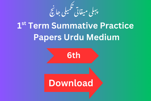 1st Term Summative Papers for Standard 6