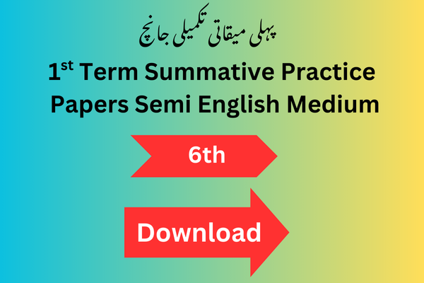 Semi English 1st Term Summative Papers for Standard 6