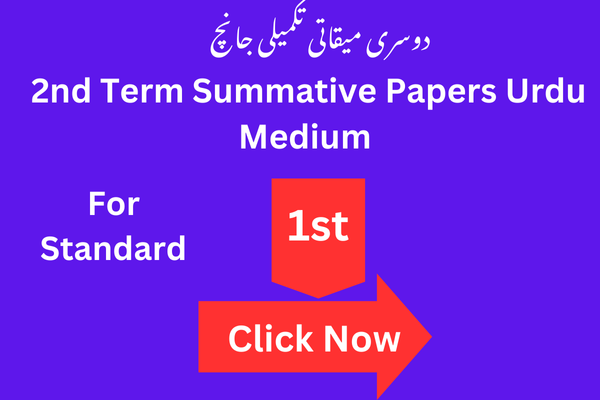 2nd Term Summative Papers for Standard 1