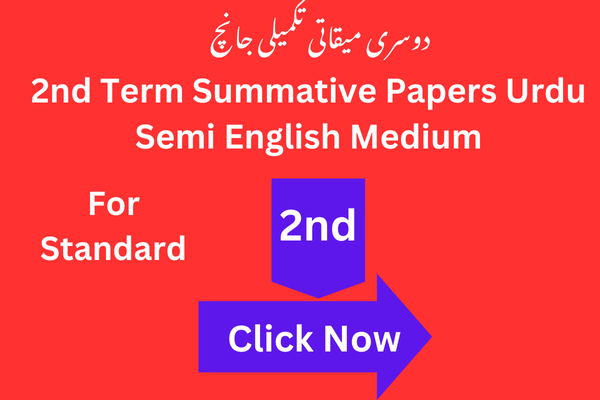 Semi English 2nd Term Summative Papers for Standard 2