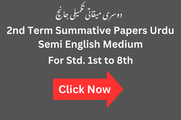 Semi English 2nd Term Summative Papers for 1st to 8th All Class